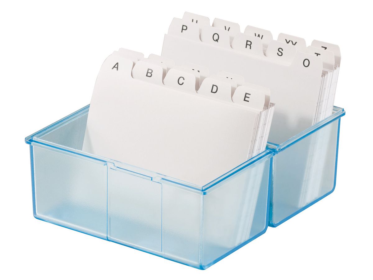 HAN Karteibox A8 4.15 transluzent-blau A-Z (4012473979123)