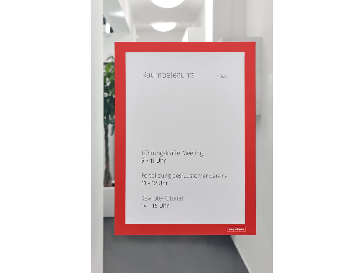 MAGNETOPLAN Cornice info. A4 1131906 autoadesivo, rosso 2 pezzi (4013695064970)