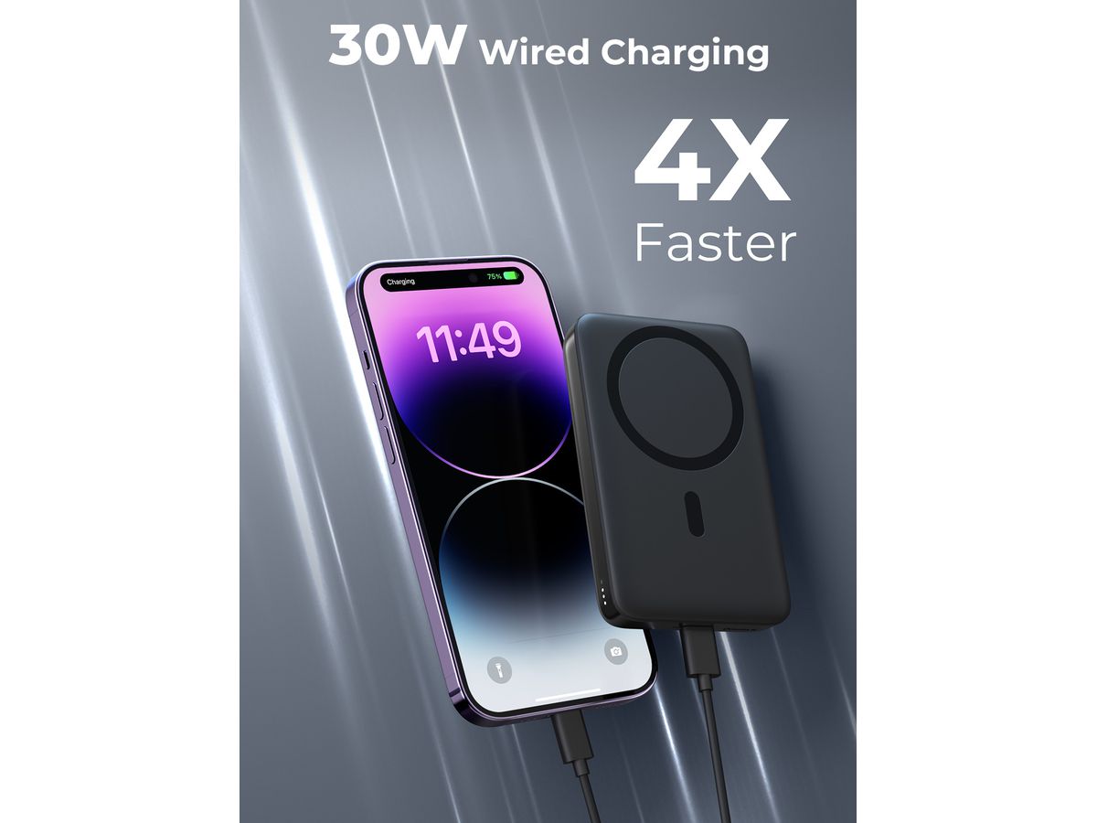 AUKEY MagLynk 10000 mAh Magnetic PB-MS02 Wireless Powerbank 30W PB (0689323786107)