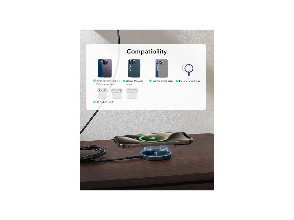 ESR HaloLock mini Charger 2C5620206 Qi2, Wireless, Black (4894240189238)