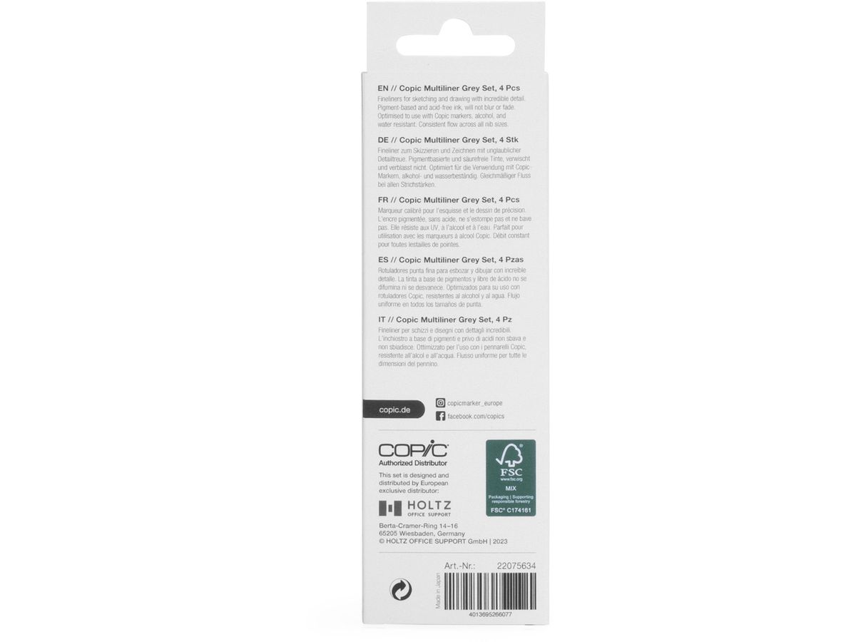 COPIC Multiliner 22075634 grau 4 Stück (4013695266077)