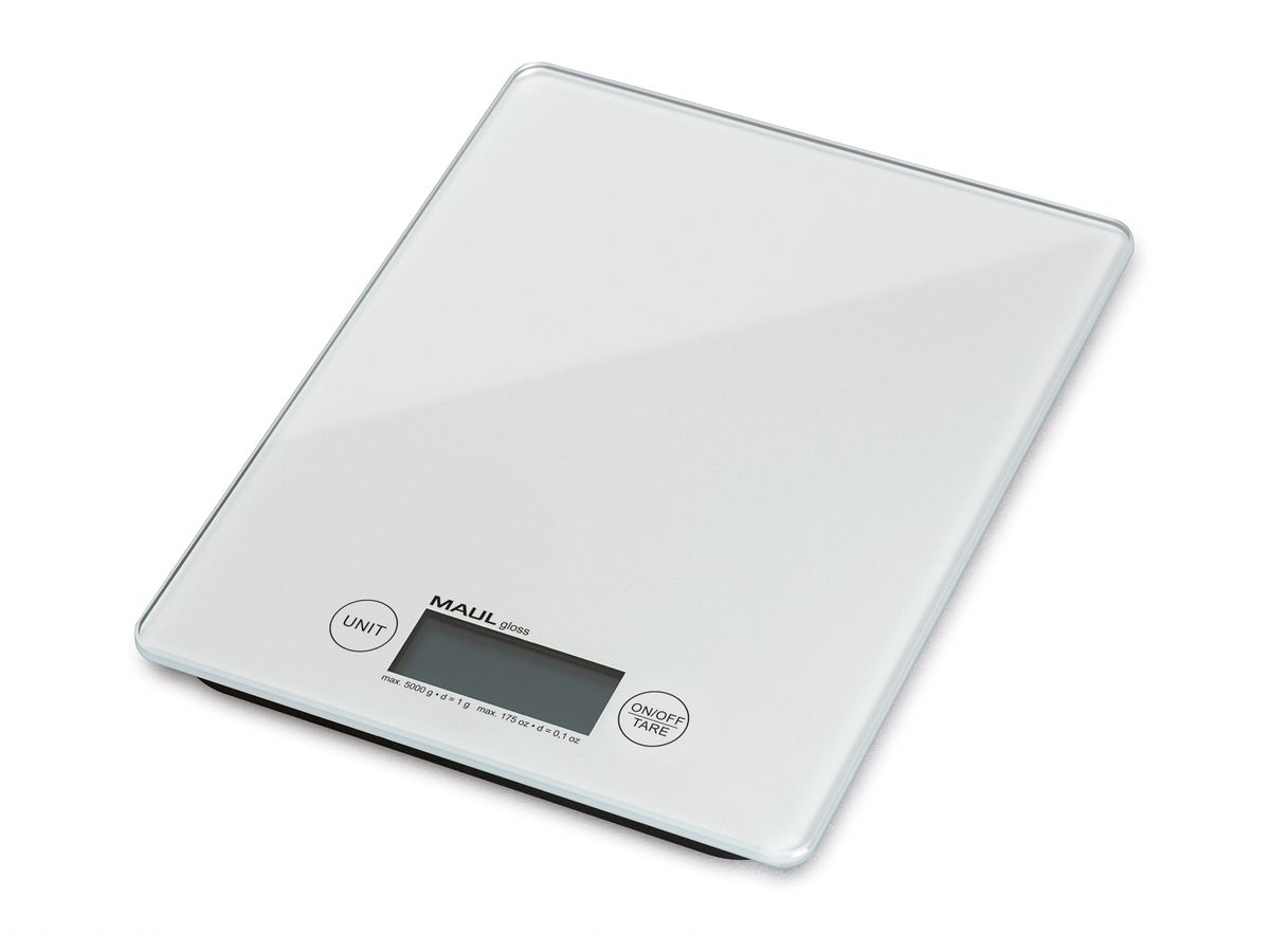 MAUL Briefwaage MAULgloss mit 1666002 Batterie, 5000g (4002390065818)