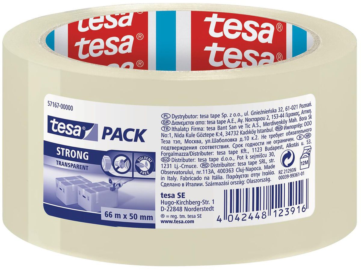 TESA Verpackungsband 50mmx66m 571670000 transparent (4042448123916)