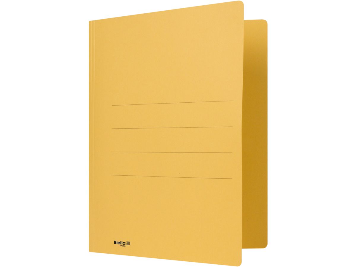 BIELLA Einlagemappe m. Heftzunge A4 25040320U gelb 240g/m2 50 Stück (7611365216895)