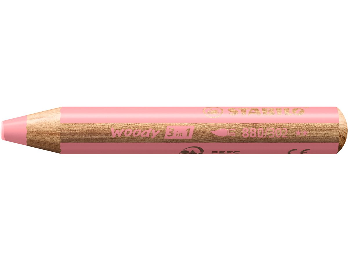 STABILO Farbstifte Woody 3 in 1 880/302 pastell rosa (4006381577915)
