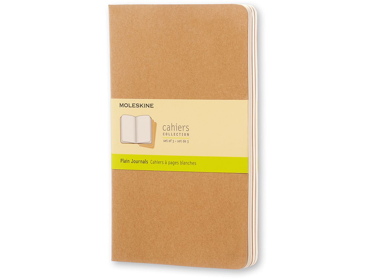MOLESKINE Notizheft Cahier A5 500-7 blanko, natur 3 Stück (9788883705007)