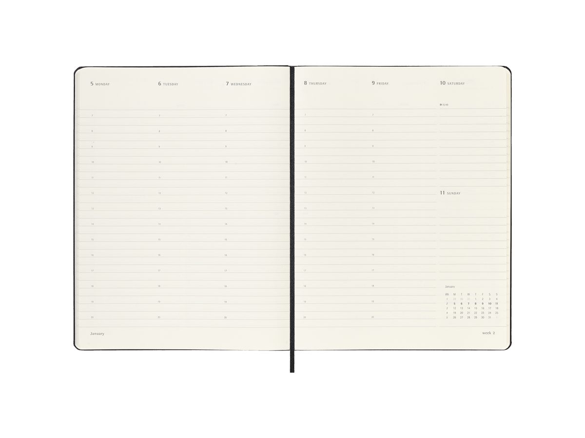 MOLESKINE Agenda Pro X-Large 2026 DHB12PRO4Y26 1S/2P noir HC 19x25cm (8056999274665)