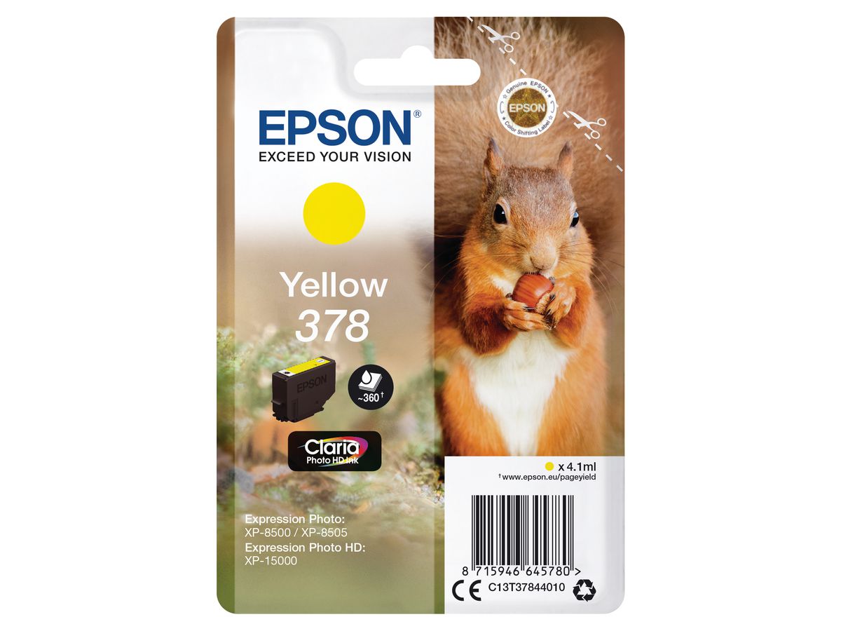 EPSON Cart. d'inchiostro 378 yellow T378440 XP-8500/8505/15000 360 pagine (8715946645780)
