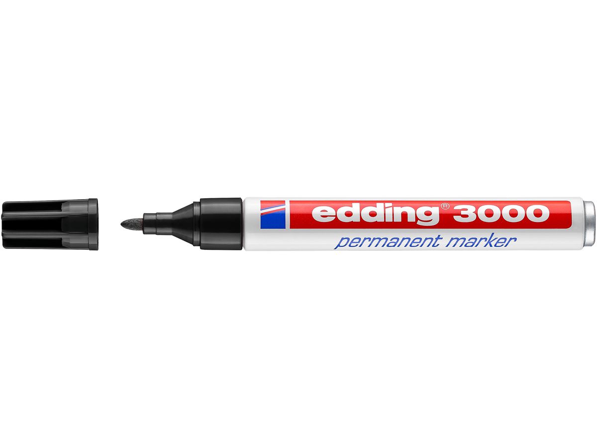 EDDING Permanent Marker 3000 1.5-3mm 3000-1 schwarz, wasserfest (4004764007967)