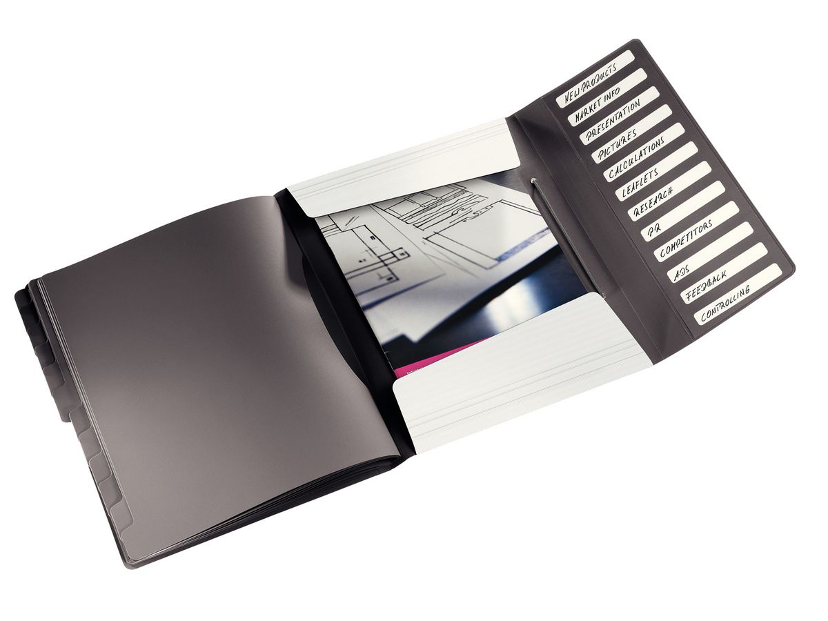 LEITZ Dossier archivio Solid PP A4 45701001 bianco 12 scomp. (4002432114979)