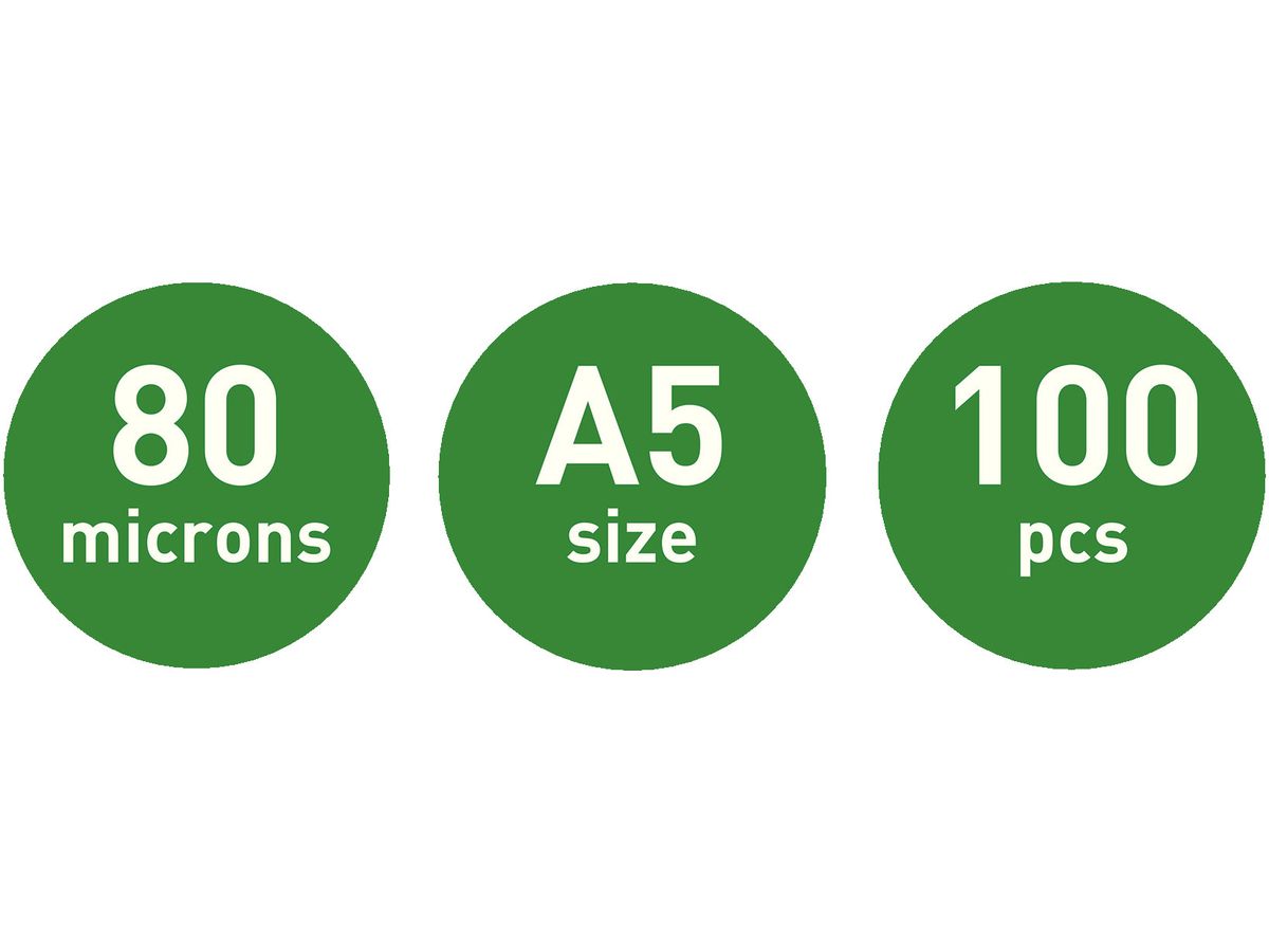 LEITZ Pochettes à plastifier A5 33817 brillant, 80my 100 pcs. (5411313338172)