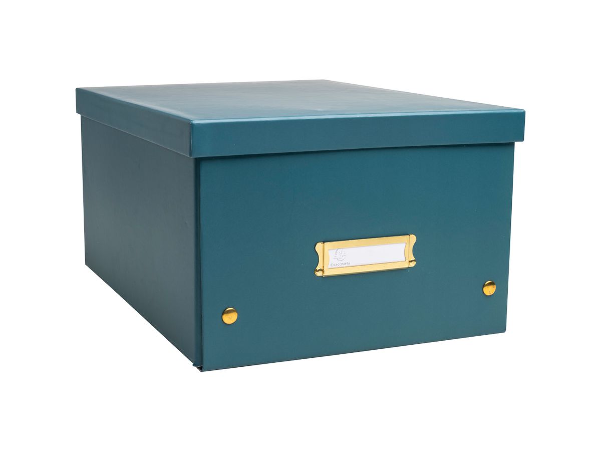 EXACOMPTA Boîte de rangement Neo Deco 62353E bleu canard, A4+ 27x36x19cm (3130630623533)