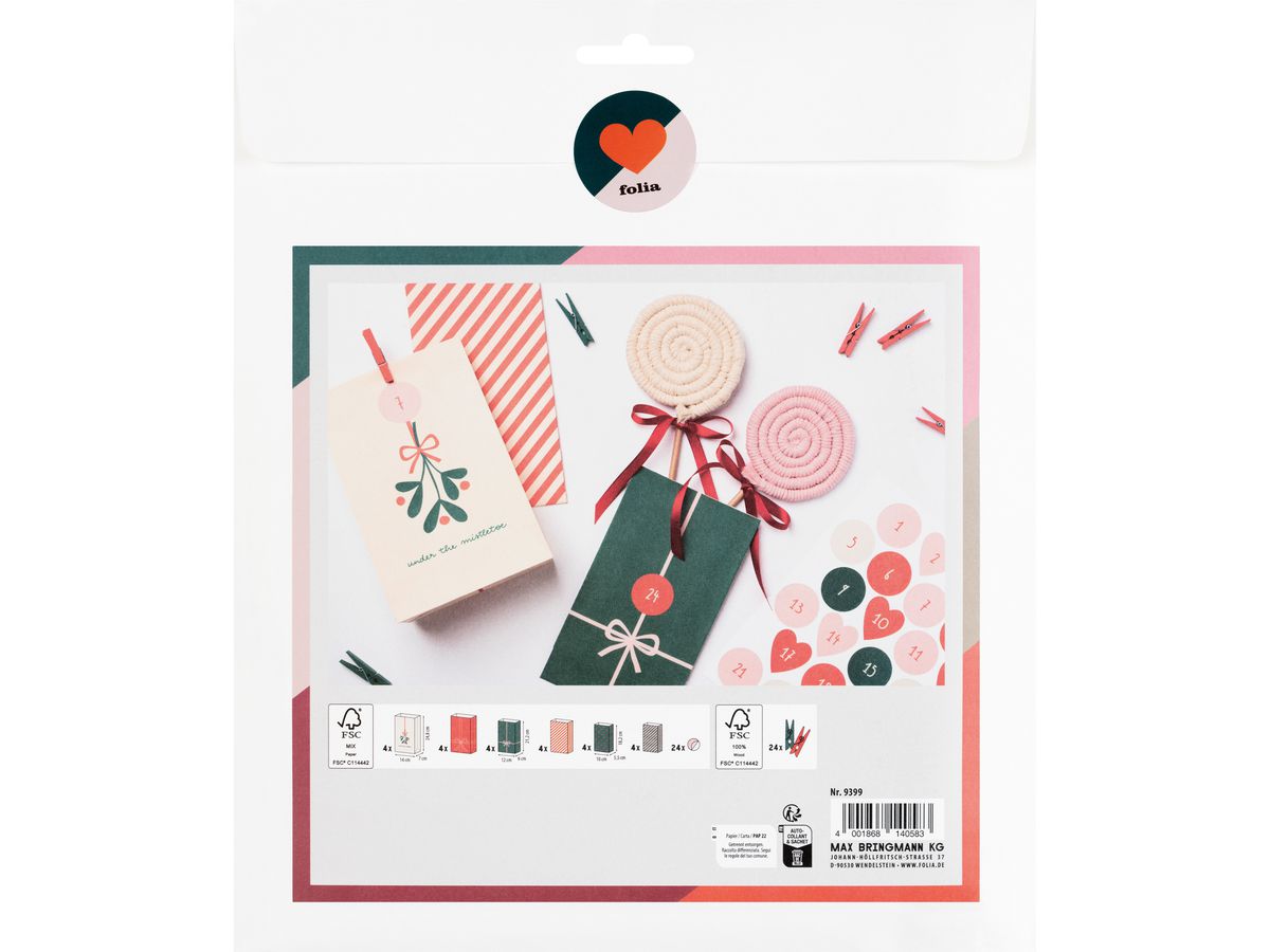 FOLIA Adventskalender 9399 Bowtiful Christmas (4001868140583)