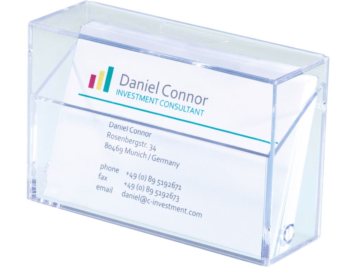 SIGEL Boîte pour carte de visite VA110 transp., p. 100 cartes 86x55mm (4004360934261)