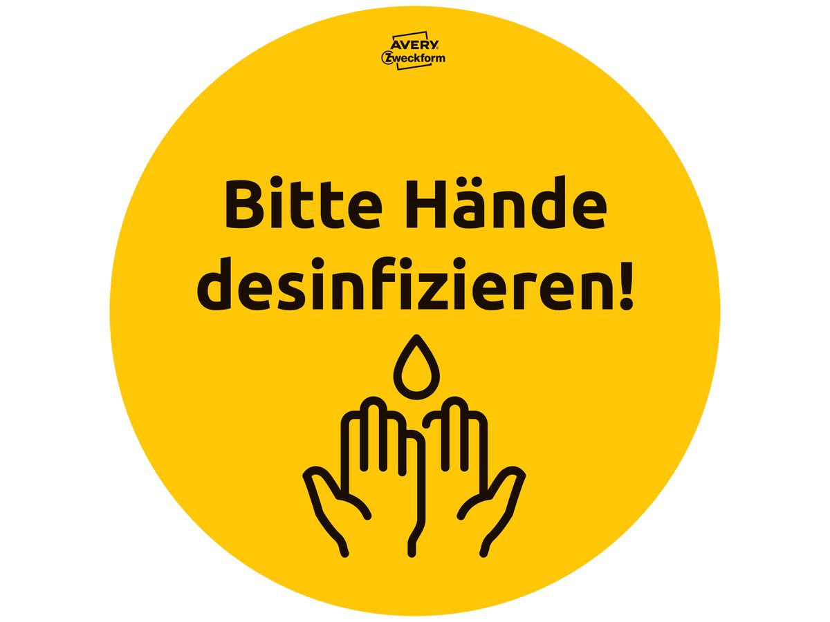 AVERY ZWECKFORM Hinweis-Aufkleber DE 20cm 49400 Set für Handel 12 Stück (4004182494004)