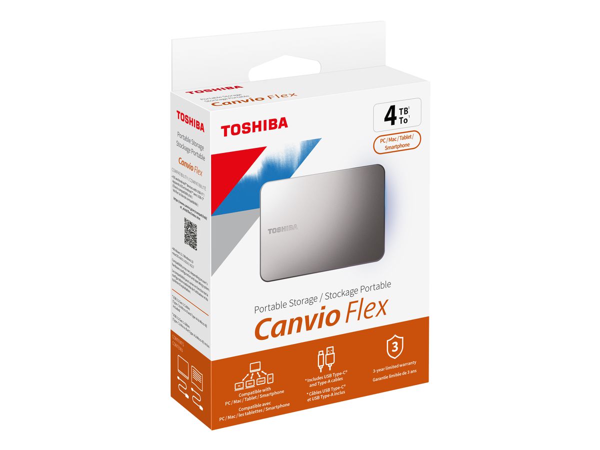 TOSHIBA HDD CANVIO Flex 4TB HDTX240ESCCA USB 3.2 2.5 inch warm silver (4260557513286)