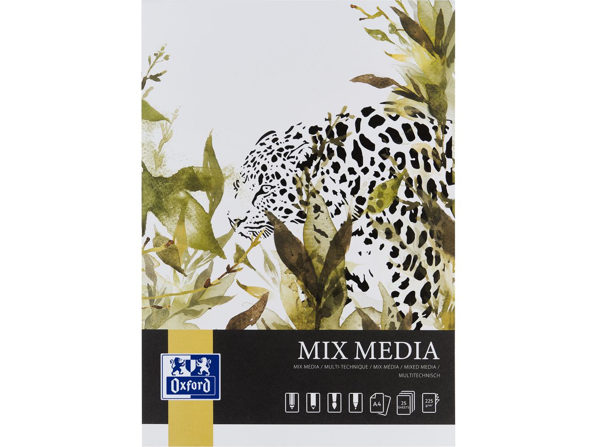 OXFORD Skizzenblock Mixed Media A4 400166123 blanko, 225g 25 Blatt (5904017077947)