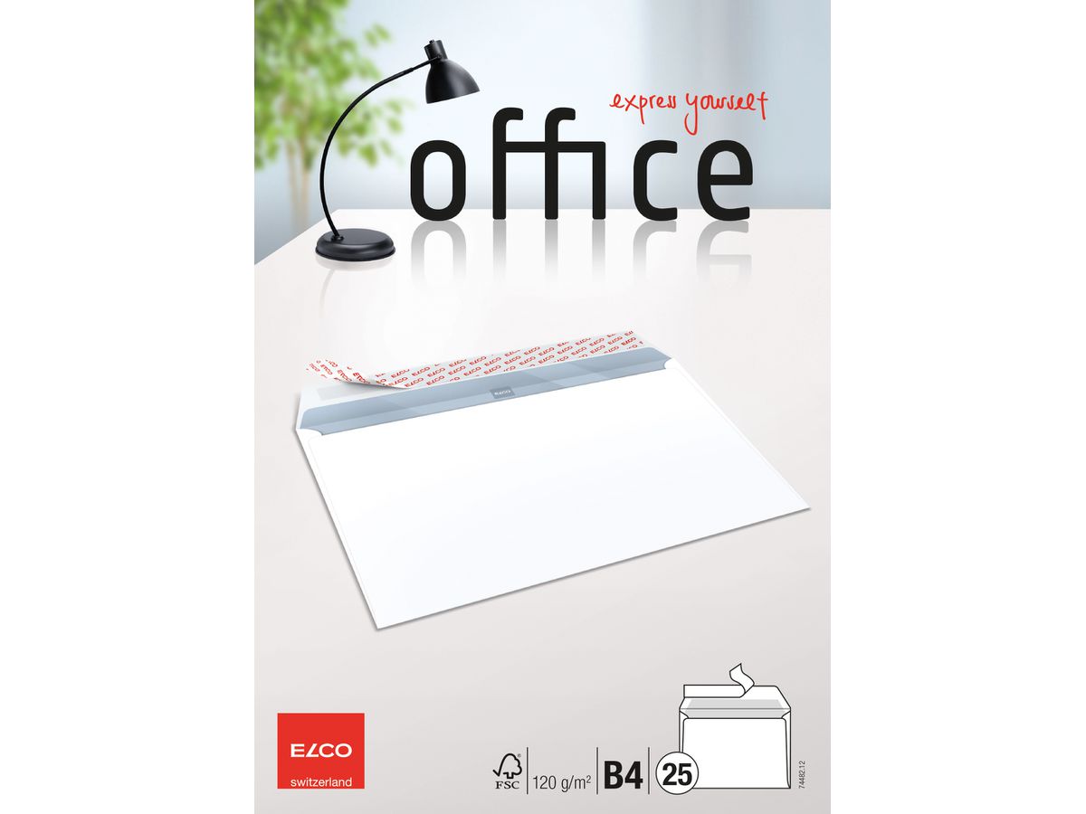 ELCO Couvert Office o/Fenster B4 74482.12 120g, weiss 25 Stück (7610425350609)