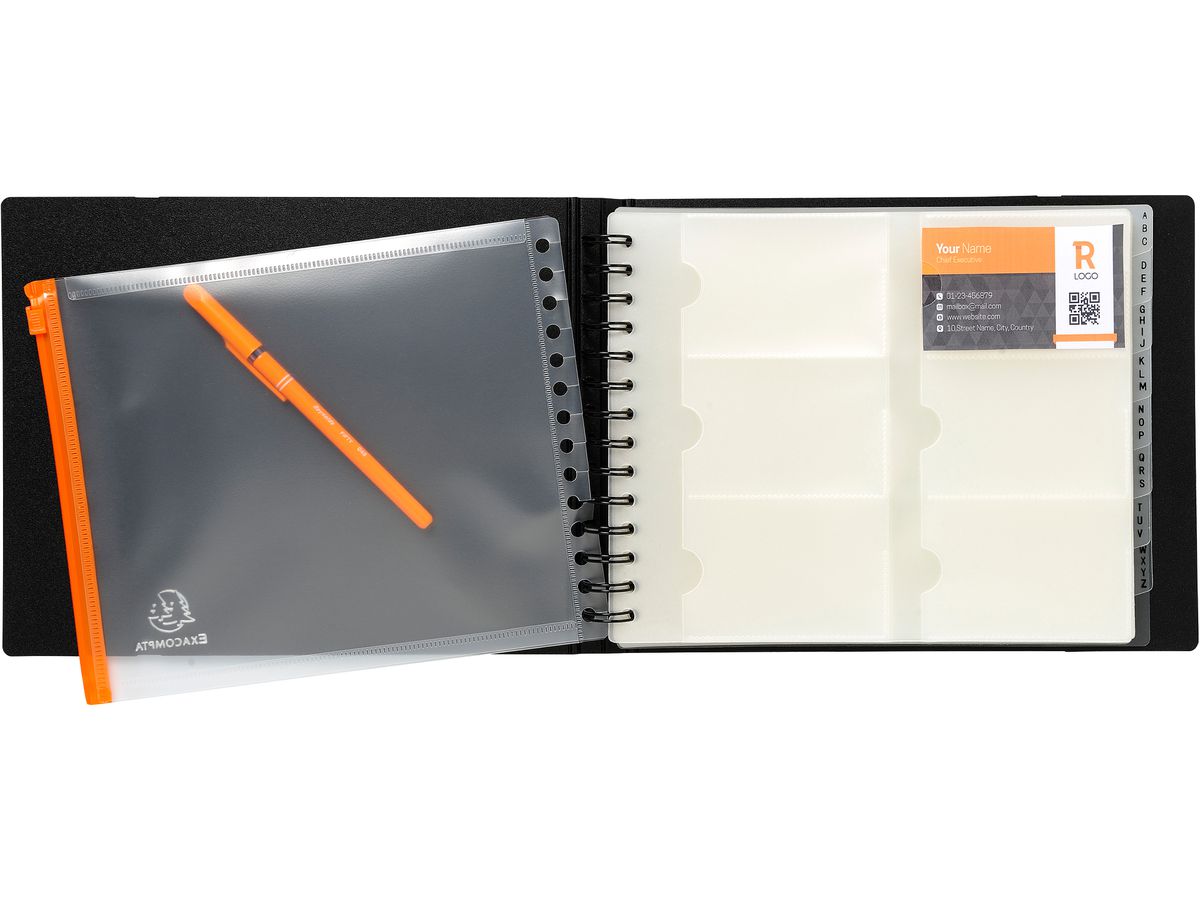 EXACOMPTA Visitenkartenbuch Exacard 75134E 20 Hüllen 20x35cm (3130630751342)