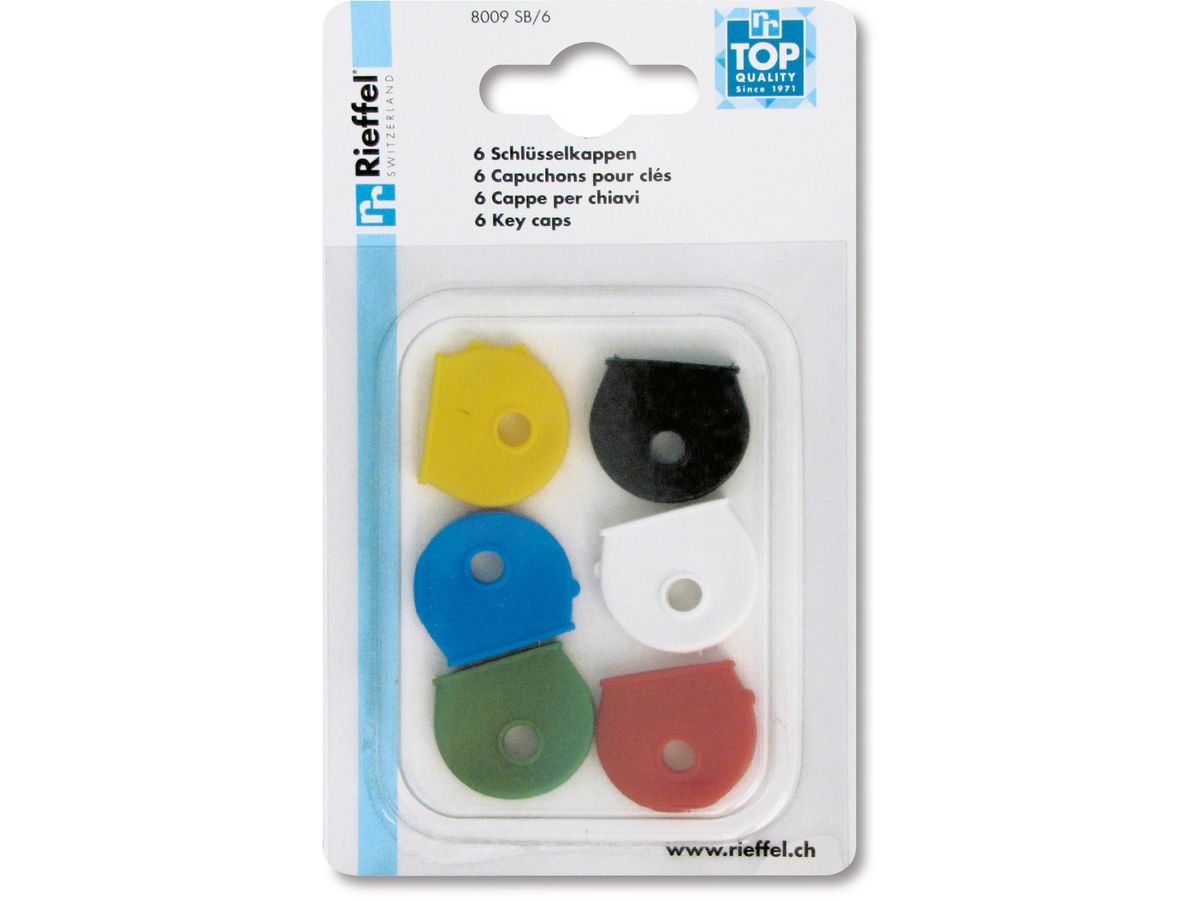 RIEFFEL SWITZERLAND Schlüsselkappen 8009 SB/6 ass. 6 Stück (7640115312419)