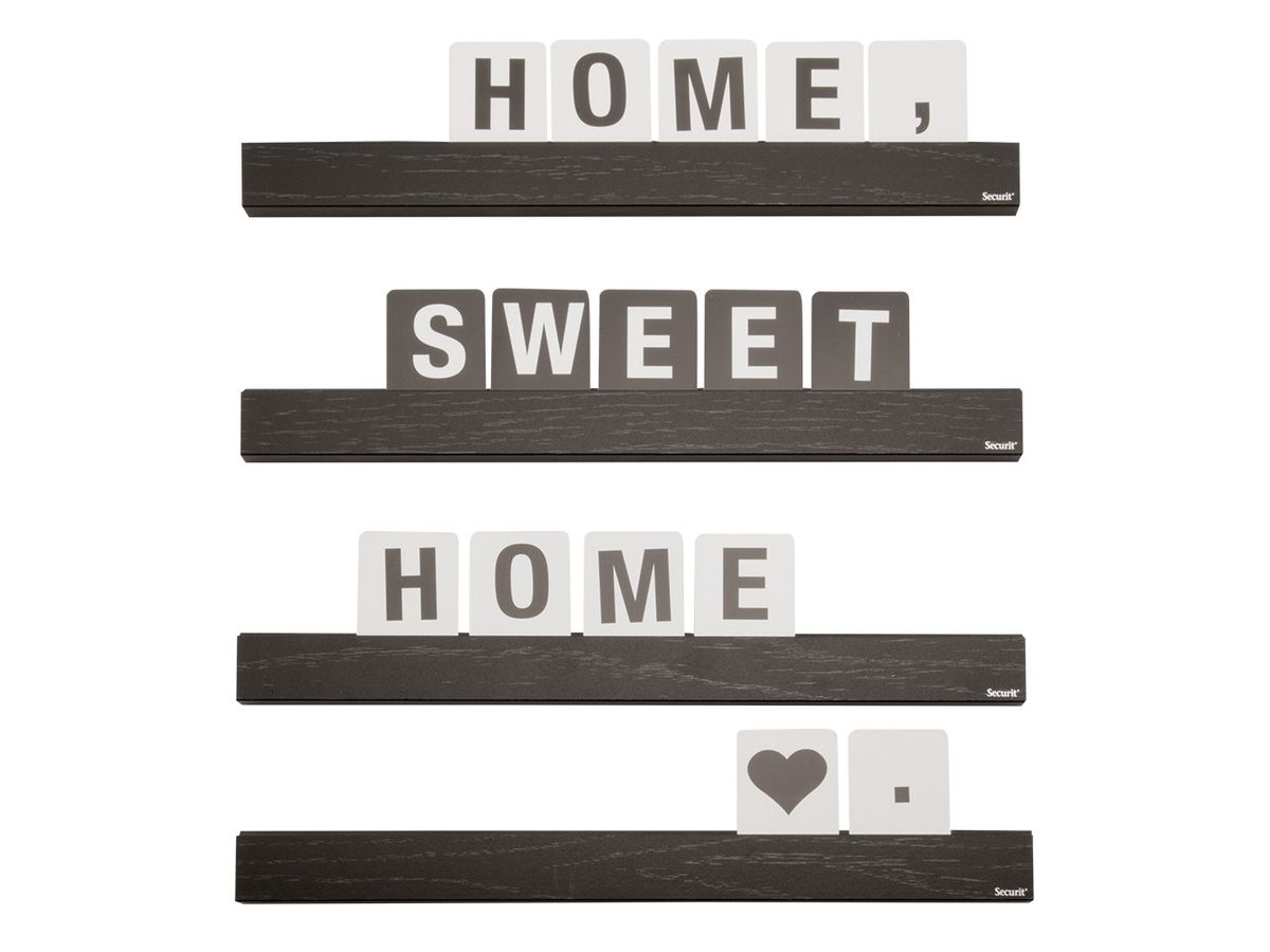 SECURIT Buchstabenleiste, Set 1m LES-BL-100 schwarz 2.5x25x1cm (8719075283127)