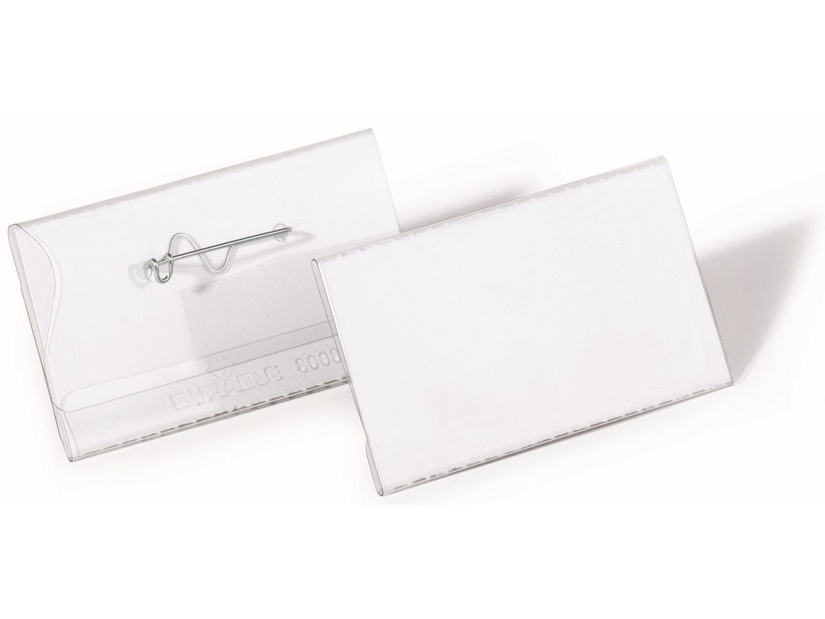 DURABLE Namensschilder 860819 mit Nadel 40x75mm 10 Stk. (4005546812090)