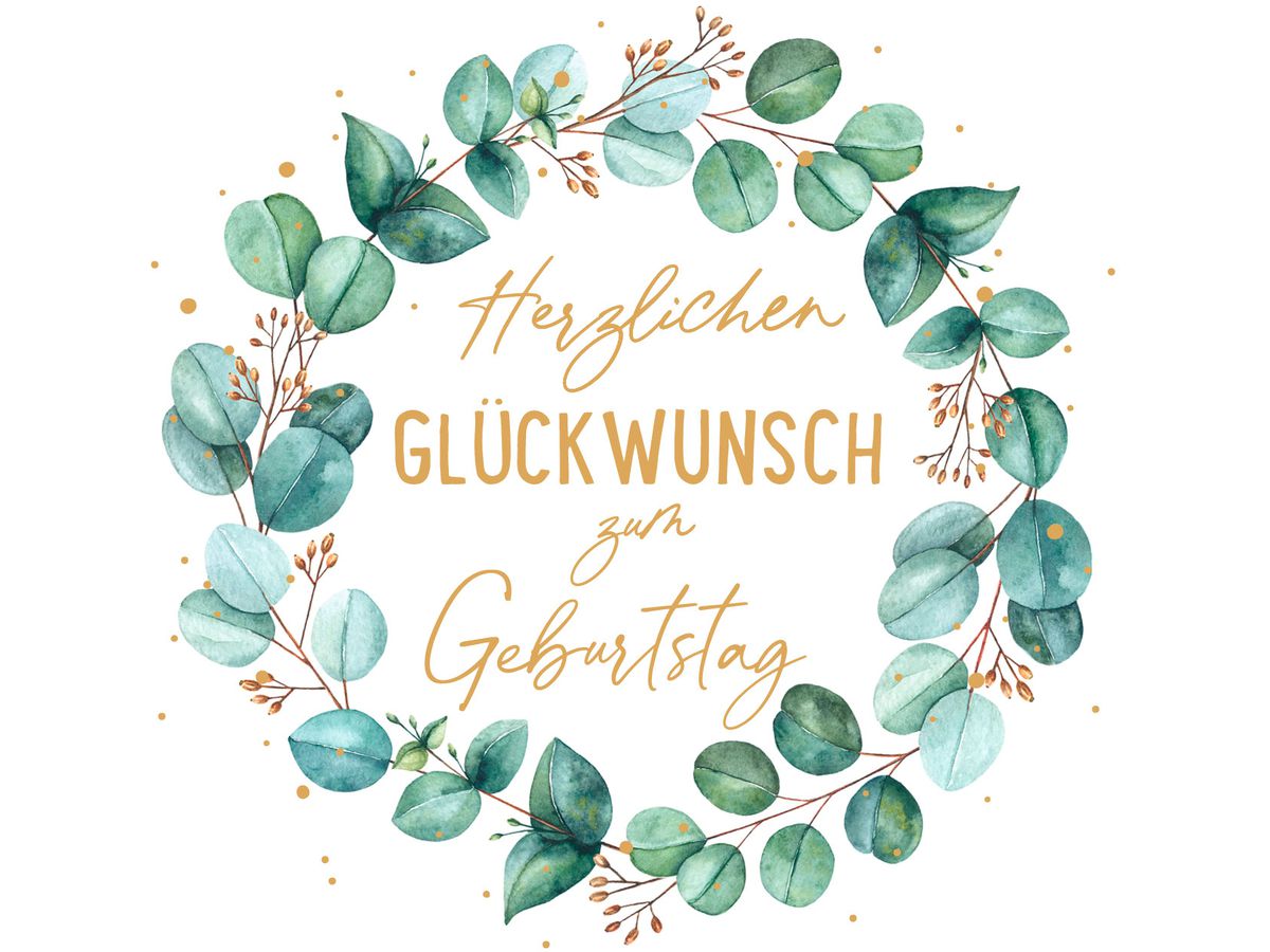 ABC Geburtstagskarte B6 51144 Blätterkranz (7611119213033)