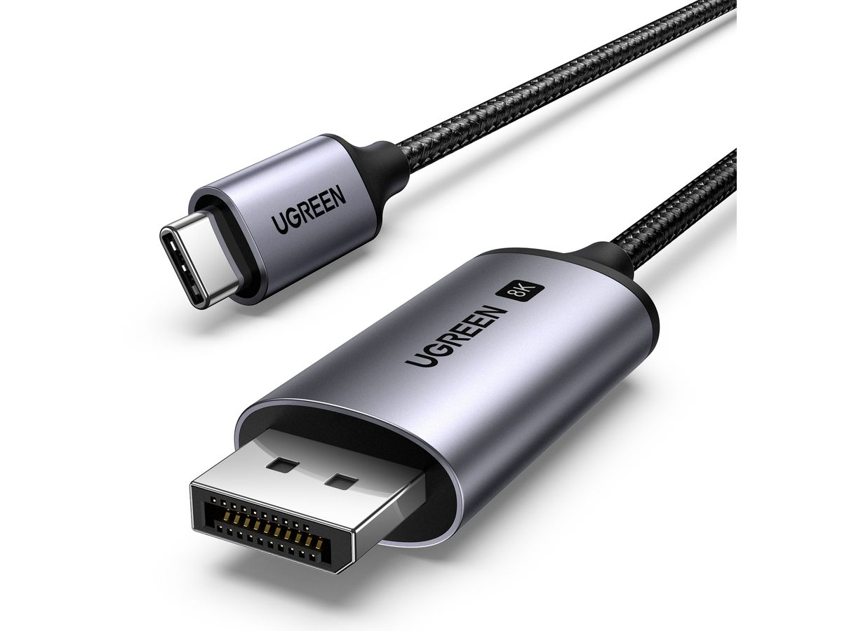 UGREEN USB-C to DisplayPort 8K 25158 Cable, 2m (6941876221585)