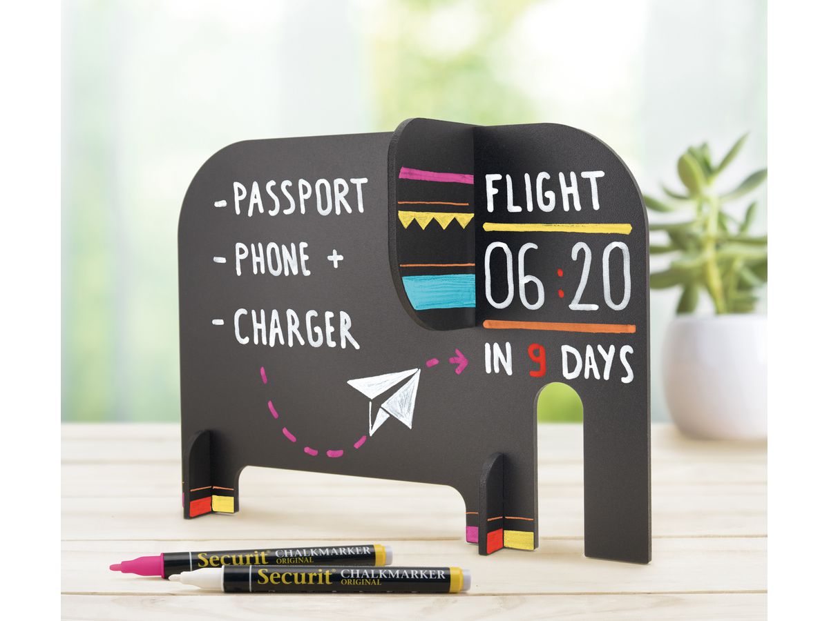 SECURIT Tableau Craie ELEPHANT T3D-ELEPH noir 14.3x19.8x10.1cm (8719075285800)