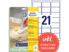 AVERY ZWECKFORM Étique. univers. 63,5x38,1mm L6023REV-25 blanc 630 pcs./25 + 5 flls. (4004182060230)