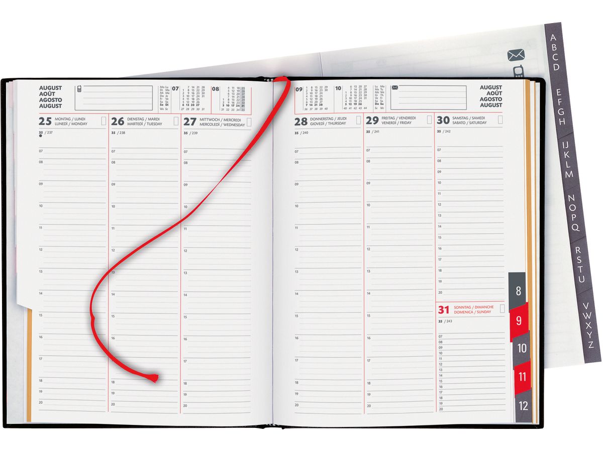 BIELLA GA Orario Leder 2026 809311020026U 1W/2S schwarz ML 17.8x23.5cm (7611365524433)