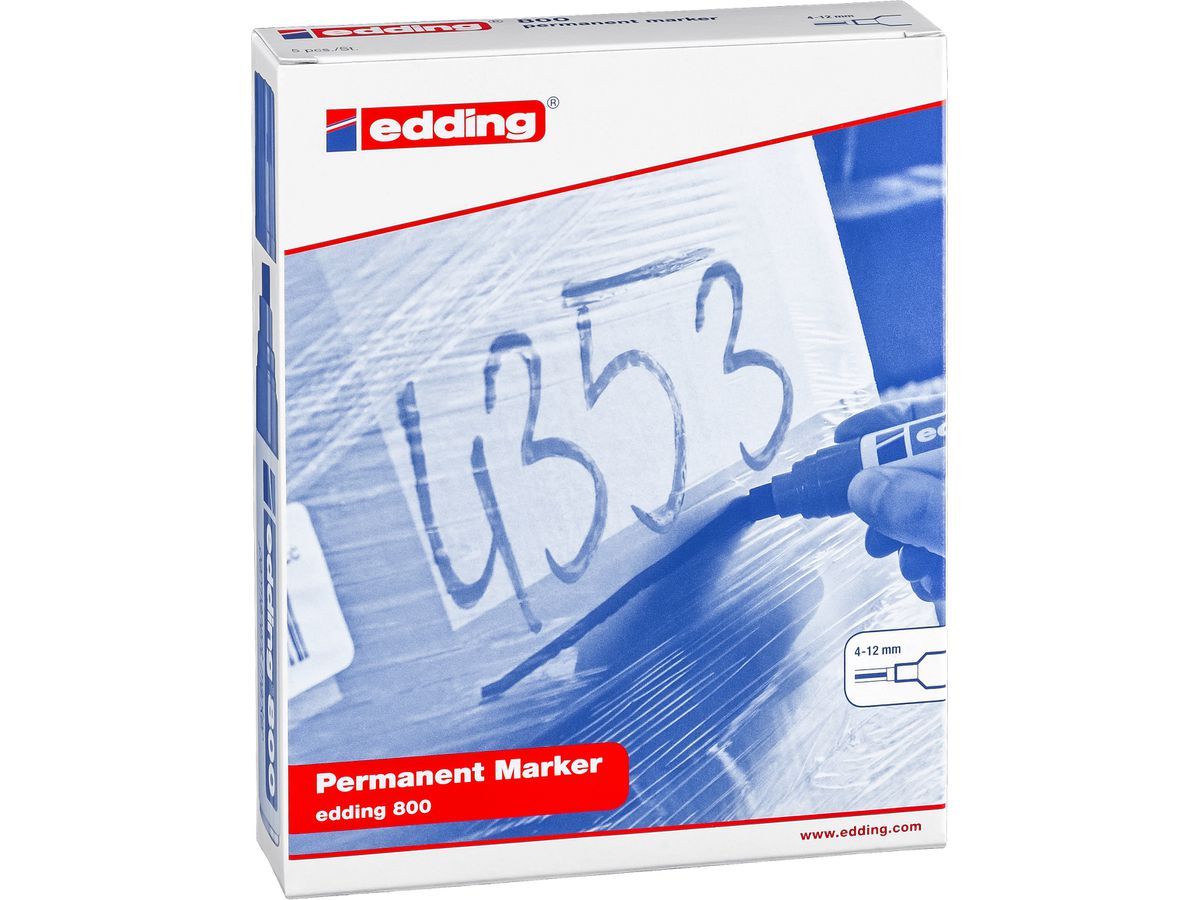 EDDING Permanent Marker 800 4-12mm 800-99 5 colori (4004764828623)