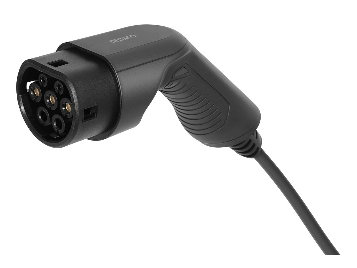 DELTACO e-Charge,cable type 2-type 2 EV-3215-S 3 phase,16A,Spiral,3M/5M,Bl. (7333048057693)