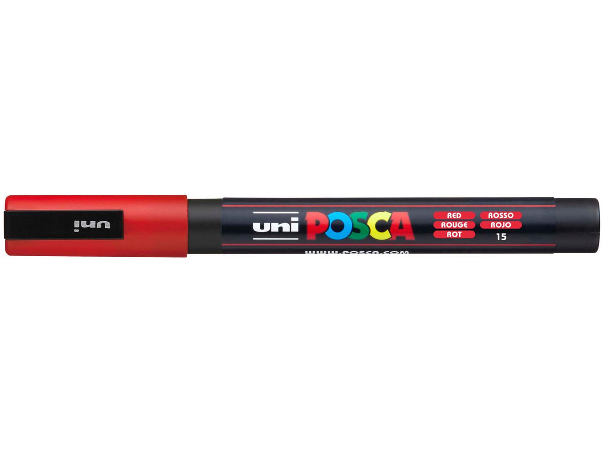 POSCA Marker 0.9-1.3mm PC-3M RED rot, Rundspitze (4902778915790)