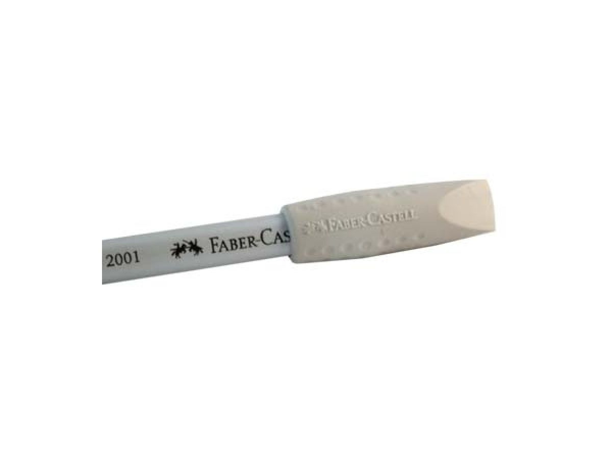 FABER-CASTELL Aufsteckradierer GRIP 2001 187000 grau, 10x10x40mm 2 Stück (4005401870005)
