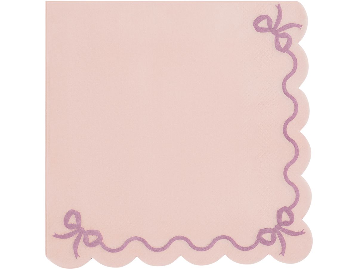 PARTYDECO Servietten Rüschen 33x33cm SP33-87-081J rosa 12 Stück (5904555079038)
