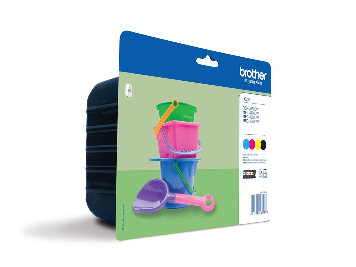 BROTHER Valuepack Tinte CMYBK LC-221VALBP MFC-J1100 260 Seiten (5014047567186)