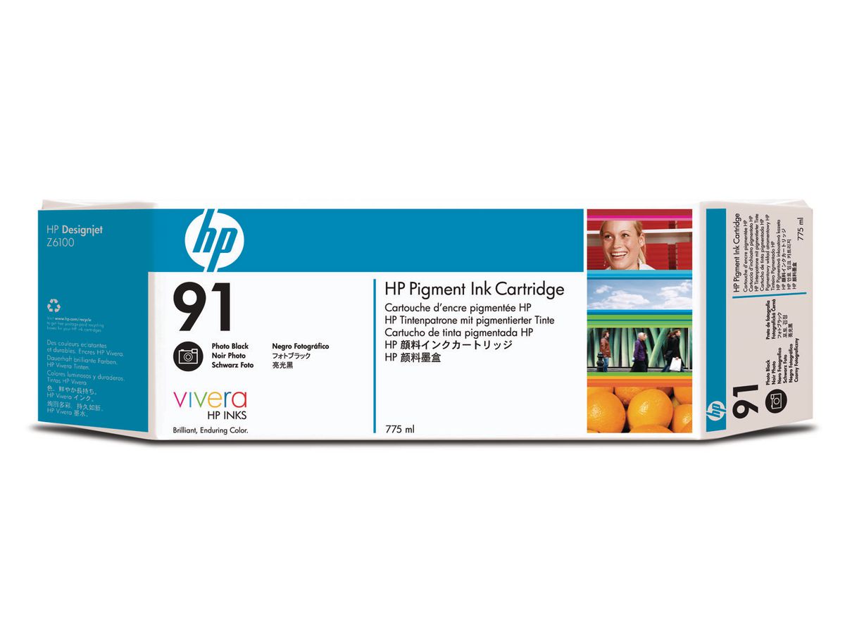 HP Cart. d'inch. 91 nero photo C9465A DesignJet Z6100 775ml (0882780987197)
