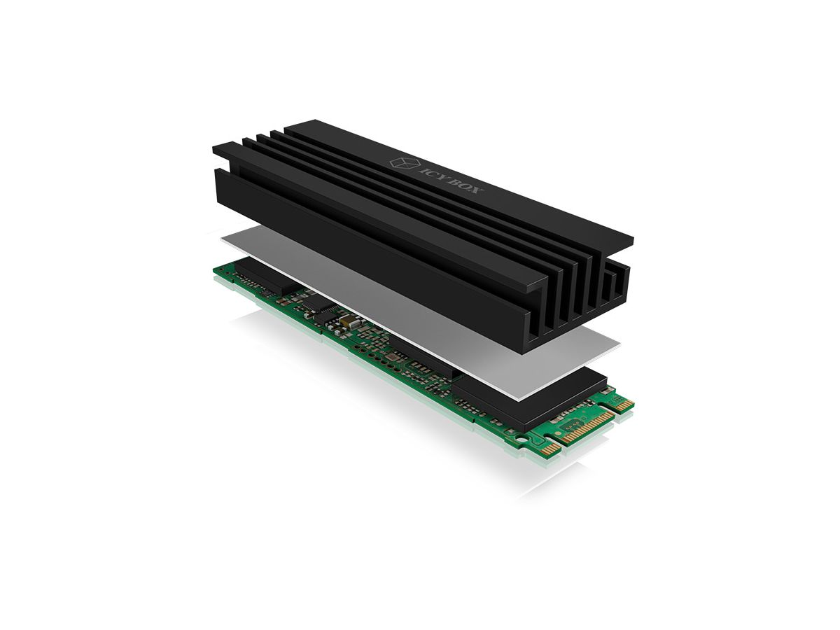 ICY BOX Kühlkörperset für M.2 SSD IB-M2HS-70 Aluminium, 10 mm dick (4250078166405)