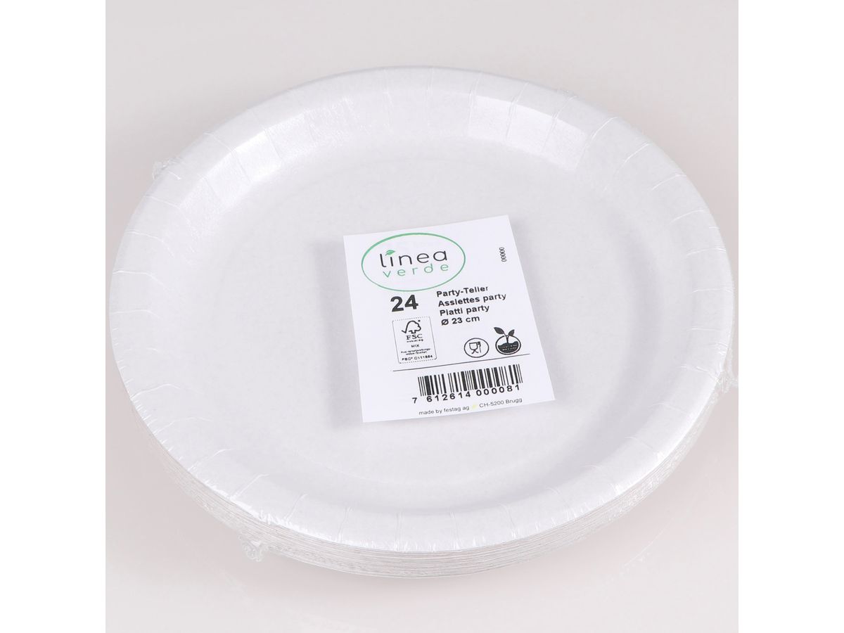 ELCO Teller aus Karton 23cm 16114308-001 weiss, 24Stk. (7612614000081)