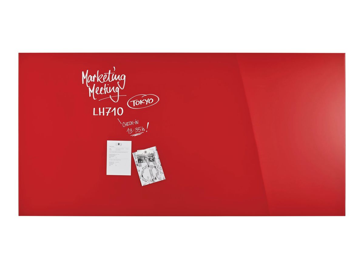 MAGNETOPLAN Design-Glasboard 2000x1000mm 13409006 rot, magnetisch (4013695057200)