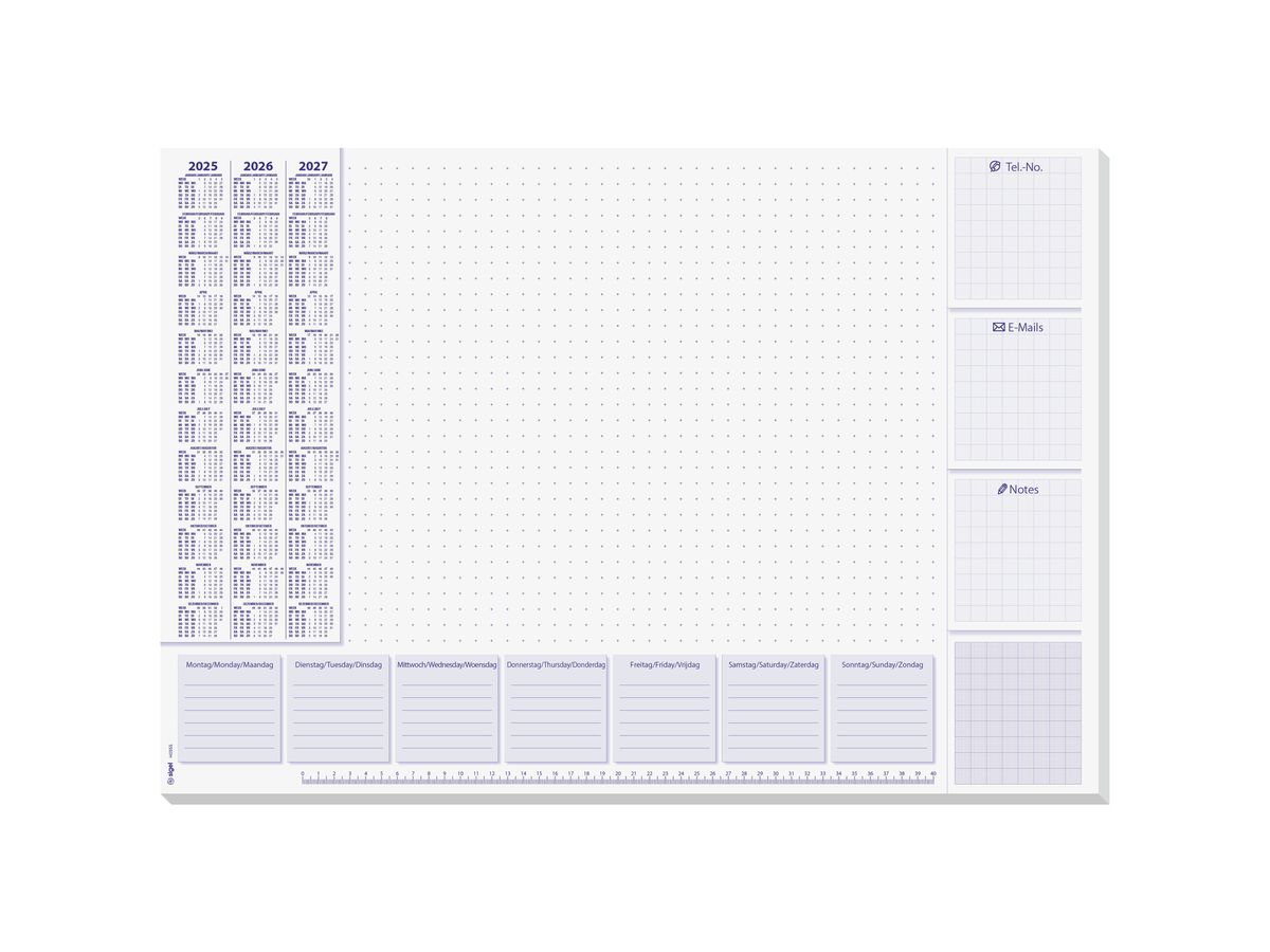 SIGEL Schreibunt. Lilac 3J.59.5x41cm HO355 weiss, D/E/NL, MO-SO 30Bl. (4004360956270)