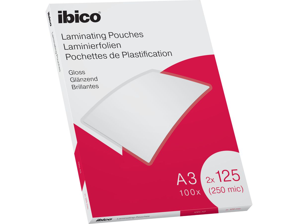 IBICO Laminiertasche A3 627321 glanz, 125my 100 Stk (4049793065960)