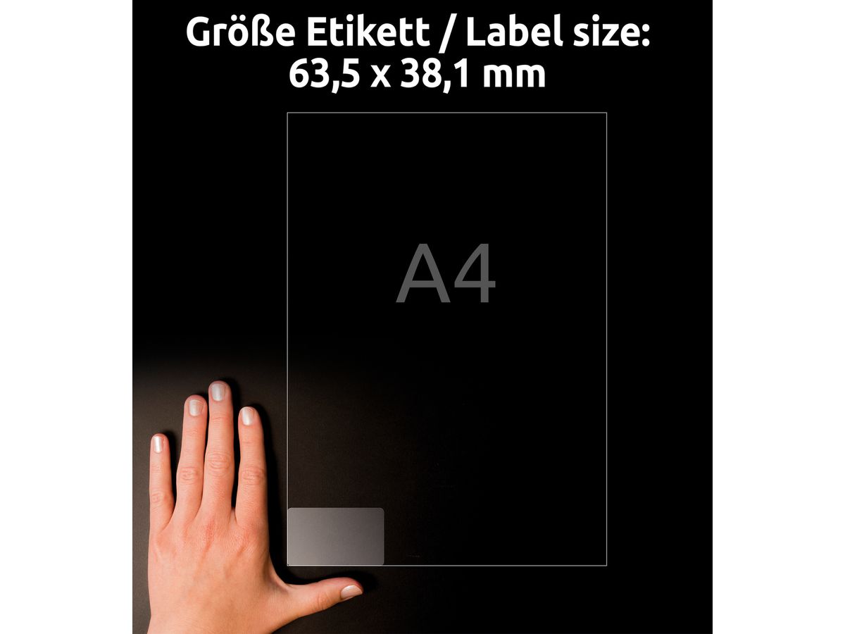 AVERY ZWECKFORM Etichette 63,5x38,1mm L7782-25 trasparente 525 pezzi (4004182252543)