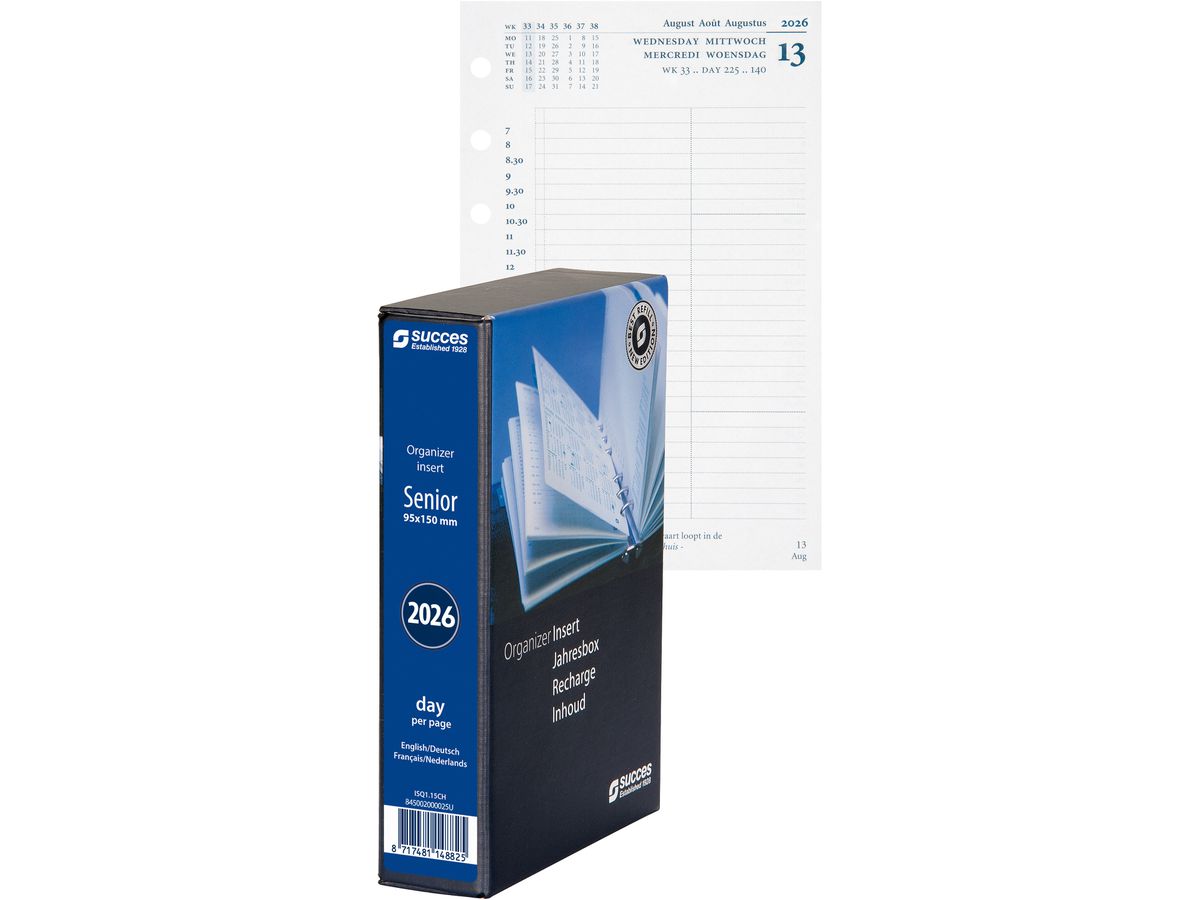 SUCCES Agenda Senior 2026 845002000026U 1T/1S Ersatz kompl. 9.5x15cm (8717481253840)