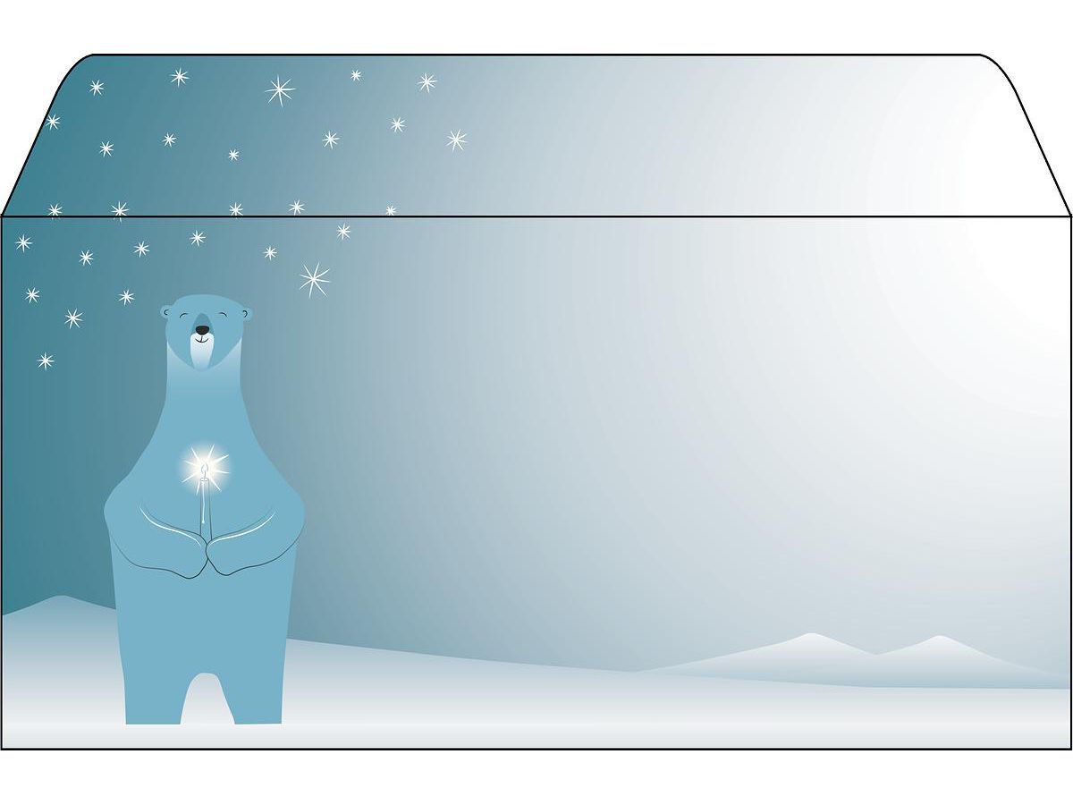 SIGEL Enveloppe de Noël 11x22cm DU259 Polar bear with candle (4004360795060)