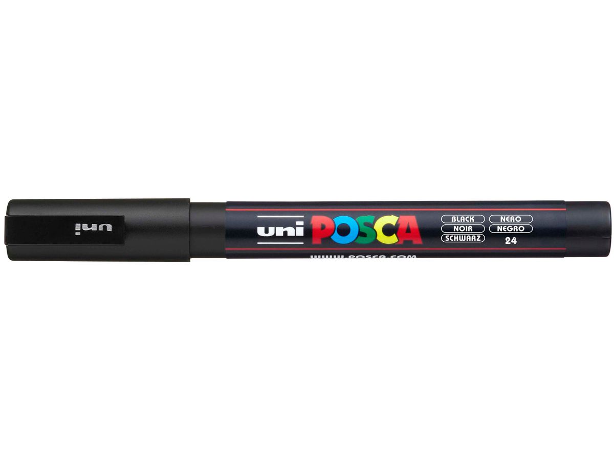 POSCA Marker 0.9-1.3mm PC-3M BLACK schwarz, Rundspitze (4902778915776)
