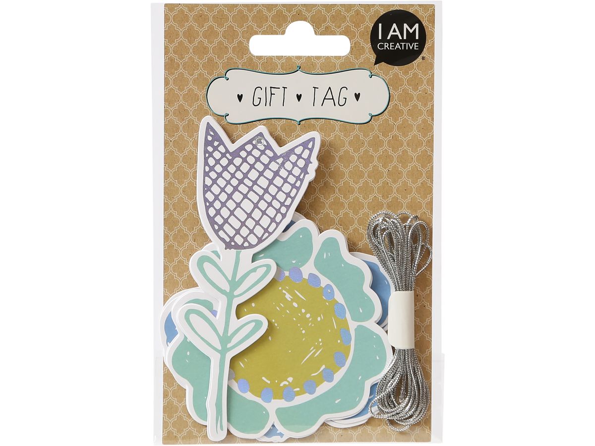 I AM CREATIVE Geschenkanhänger 4088.91 Gift Tag, Blumen, 9 Stück (7611983200061)