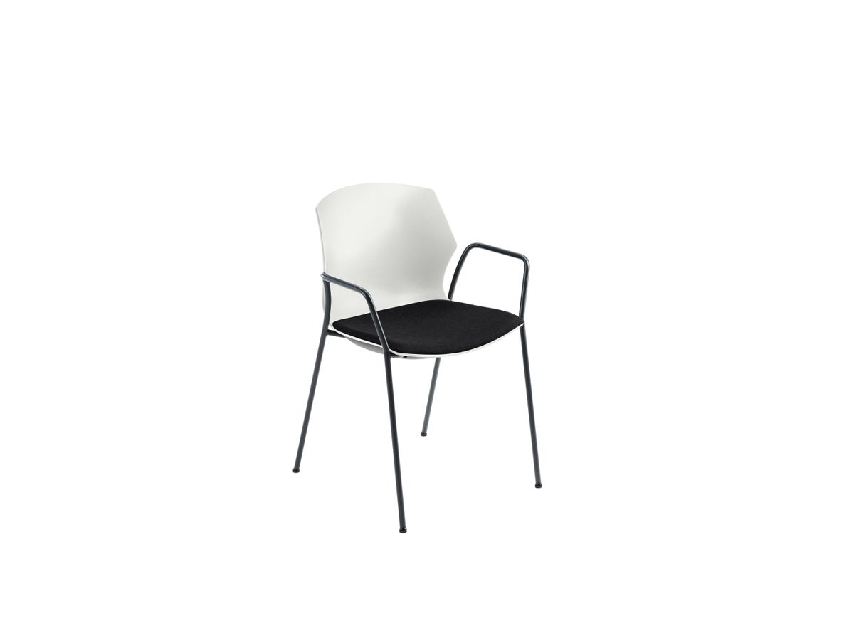 MAYER Sedia per visit. OvaLounge 25111702A bianco/nero, con braccioli (4032376205006)