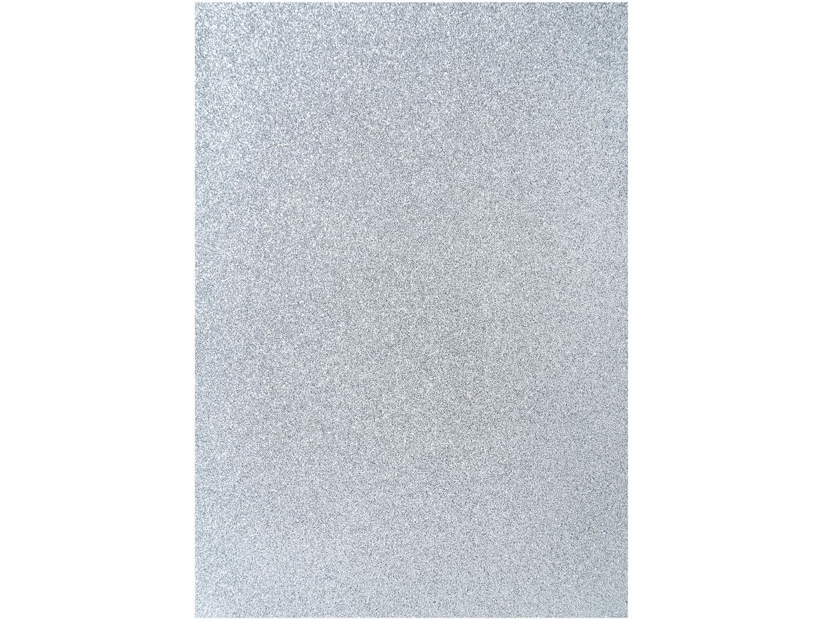 I AM CREATIVE Carta glitterata A4 4070.606 argento, 100g 10 pezzi (7611983150311)